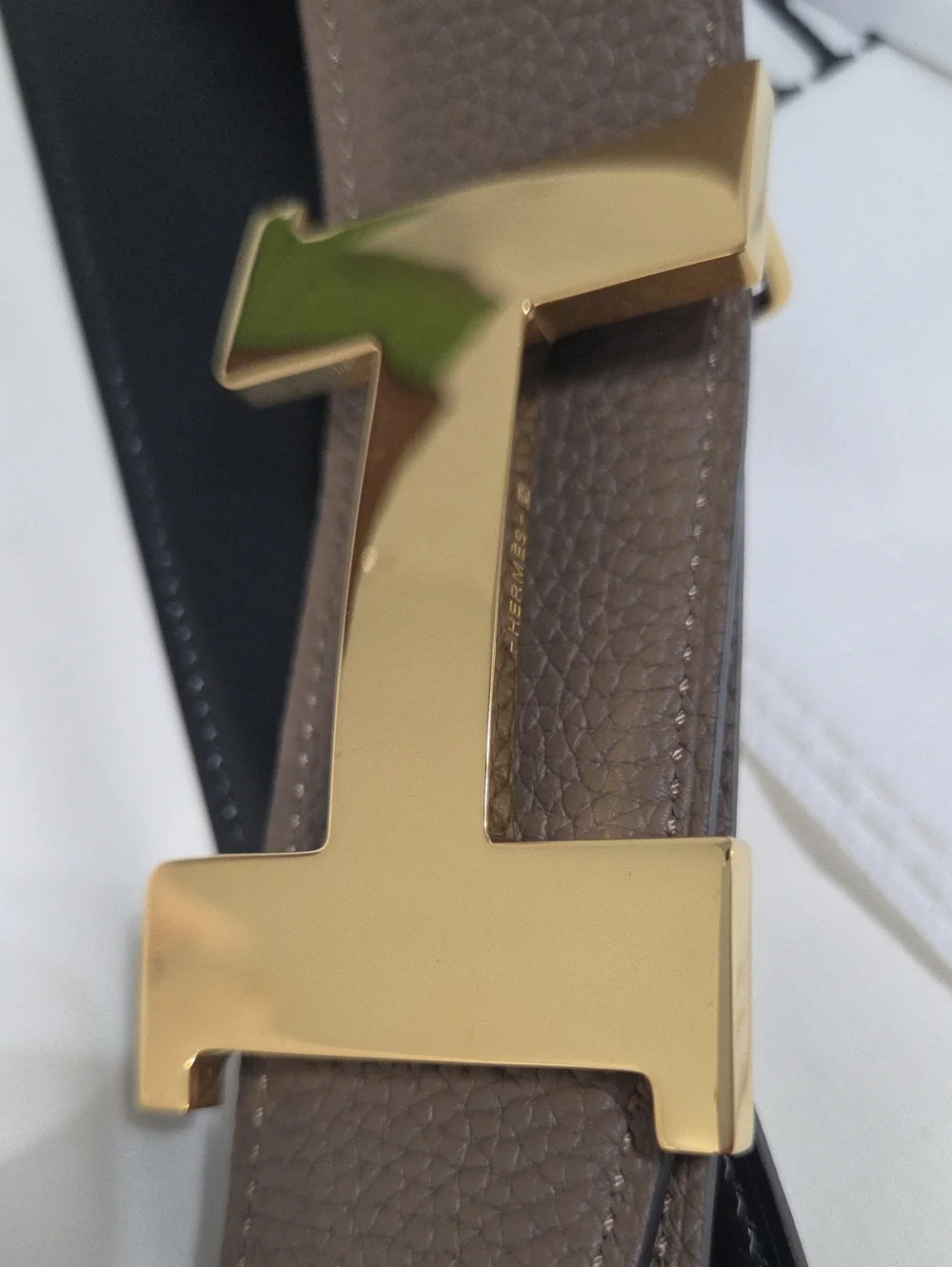 Hermes Reversible Gold H Buckle Belt Brown & Black Leather